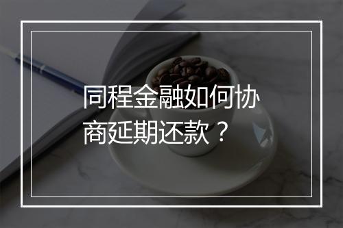 同程金融如何协商延期还款？