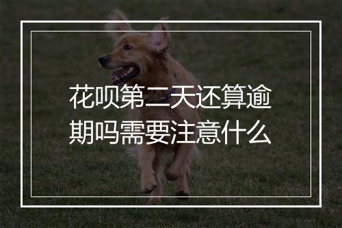 花呗第二天还算逾期吗需要注意什么