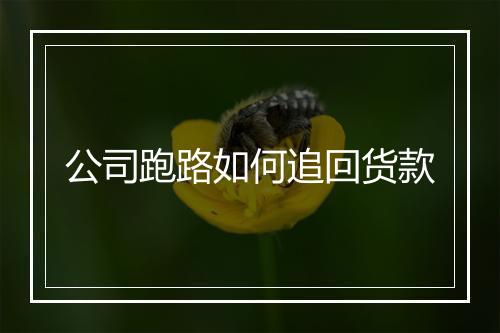 公司跑路如何追回货款