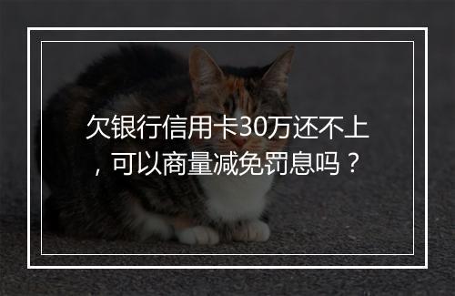 欠银行信用卡30万还不上，可以商量减免罚息吗？