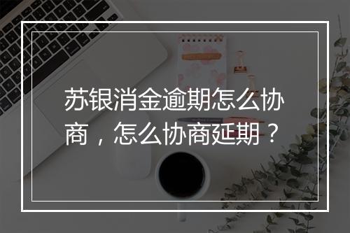 苏银消金逾期怎么协商，怎么协商延期？