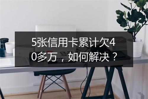 5张信用卡累计欠40多万，如何解决？