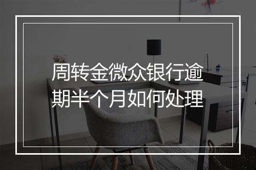 周转金微众银行逾期半个月如何处理