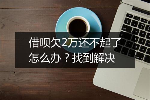 借呗欠2万还不起了怎么办？找到解决