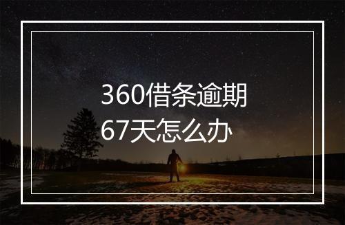 360借条逾期67天怎么办