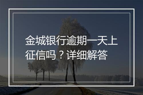 金城银行逾期一天上征信吗？详细解答