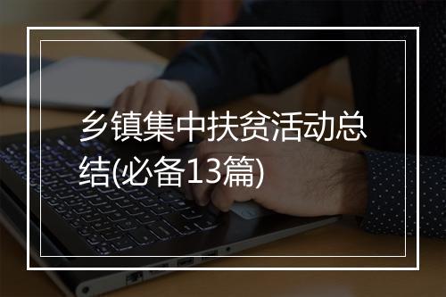 乡镇集中扶贫活动总结(必备13篇)