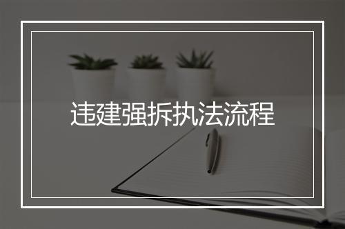 违建强拆执法流程