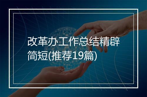 改革办工作总结精辟简短(推荐19篇)