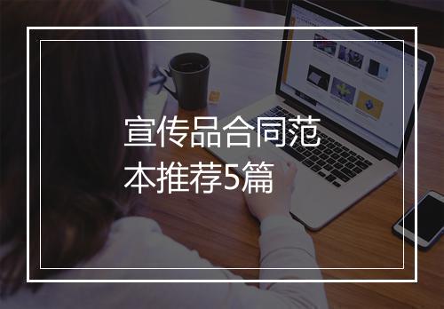 宣传品合同范本推荐5篇