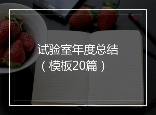 试验室年度总结（模板20篇）