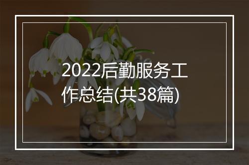 2022后勤服务工作总结(共38篇)