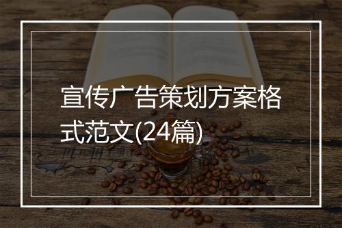 宣传广告策划方案格式范文(24篇)
