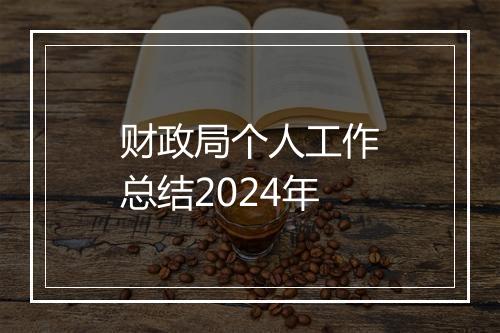 财政局个人工作总结2024年
