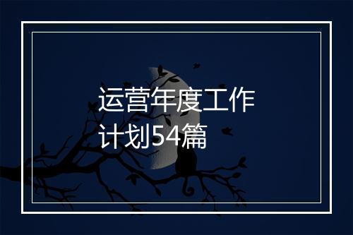 运营年度工作计划54篇