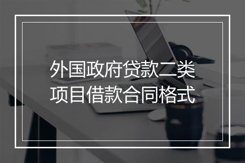 外国政府贷款二类项目借款合同格式