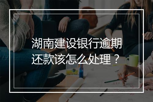 湖南建设银行逾期还款该怎么处理？