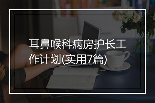 耳鼻喉科病房护长工作计划(实用7篇)