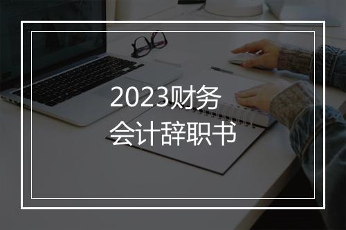 2023财务会计辞职书