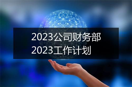 2023公司财务部2023工作计划