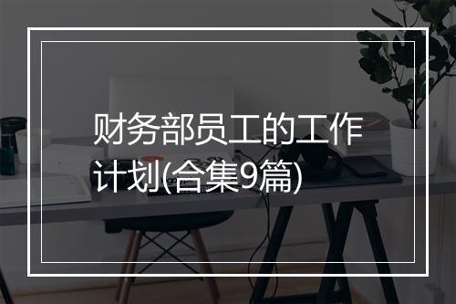 财务部员工的工作计划(合集9篇)