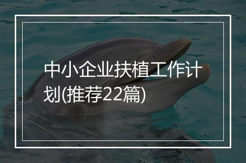 中小企业扶植工作计划(推荐22篇)