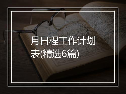 月日程工作计划表(精选6篇)