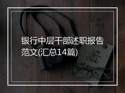银行中层干部述职报告范文(汇总14篇)