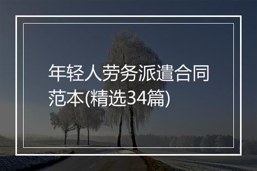年轻人劳务派遣合同范本(精选34篇)