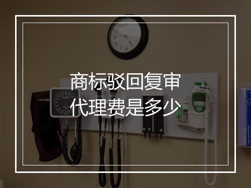 商标驳回复审代理费是多少