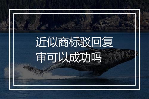 近似商标驳回复审可以成功吗