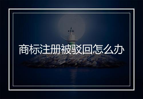 商标注册被驳回怎么办