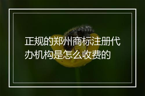 正规的郑州商标注册代办机构是怎么收费的