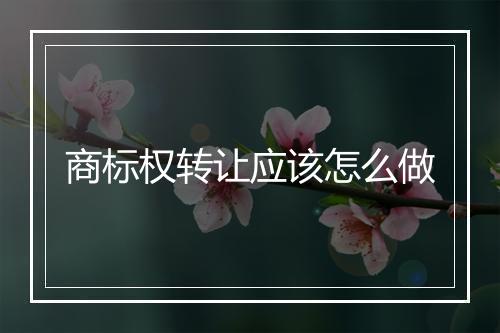 商标权转让应该怎么做