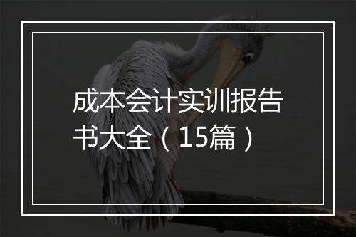 成本会计实训报告书大全（15篇）