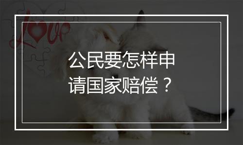 公民要怎样申请国家赔偿？