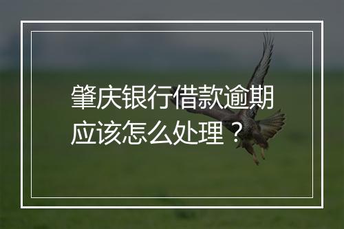 肇庆银行借款逾期应该怎么处理？