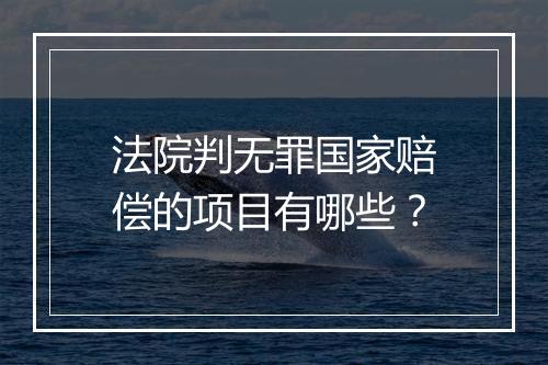 法院判无罪国家赔偿的项目有哪些？