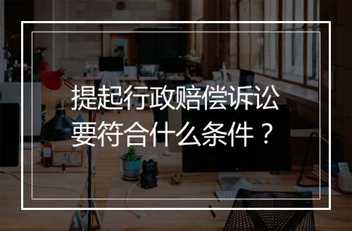 提起行政赔偿诉讼要符合什么条件？