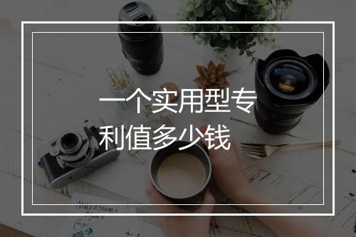 一个实用型专利值多少钱
