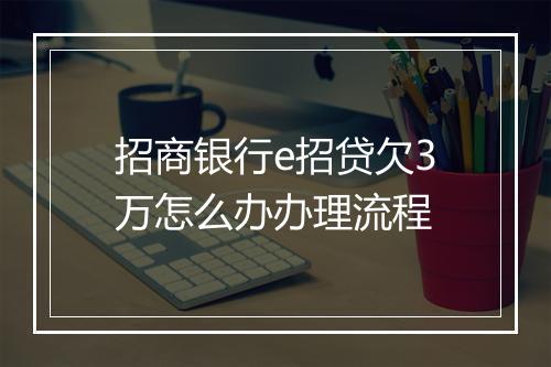 招商银行e招贷欠3万怎么办办理流程