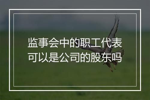 监事会中的职工代表可以是公司的股东吗