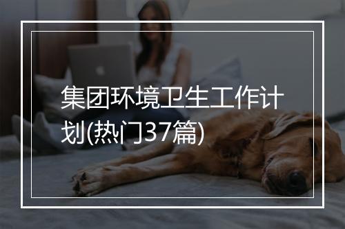集团环境卫生工作计划(热门37篇)