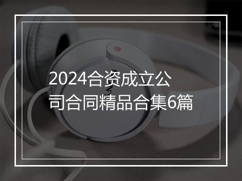 2024合资成立公司合同精品合集6篇