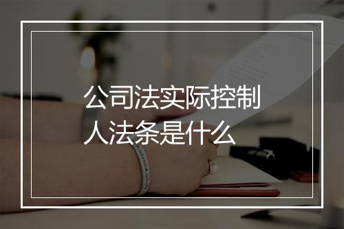 公司法实际控制人法条是什么