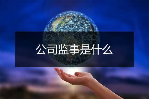 公司监事是什么