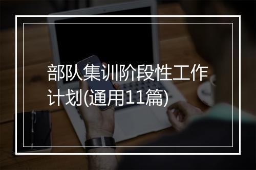 部队集训阶段性工作计划(通用11篇)