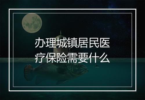 办理城镇居民医疗保险需要什么