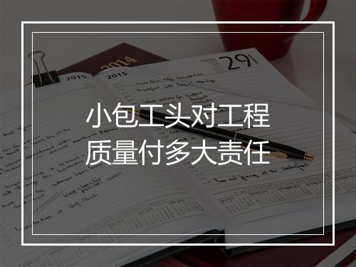 小包工头对工程质量付多大责任