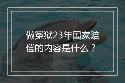 做冤狱23年国家赔偿的内容是什么？